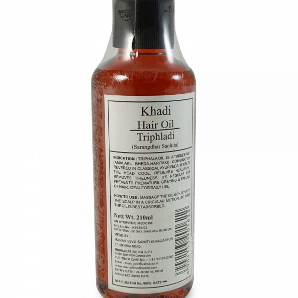 buy Khadi Triphladi Hair Oil 210ml in UK & USA