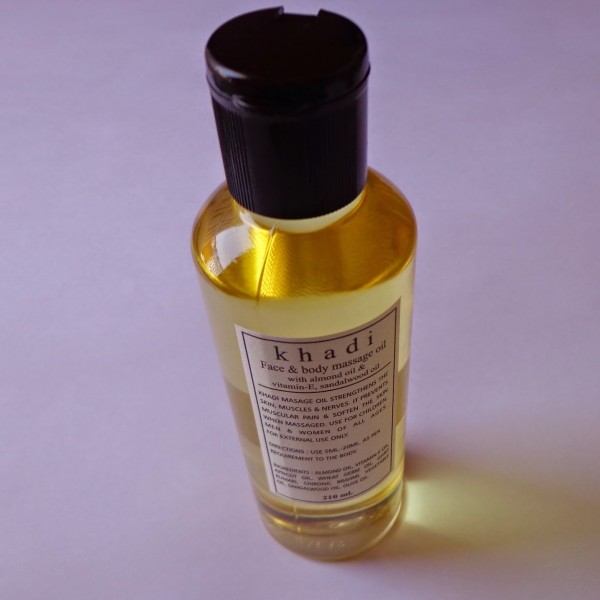 buy Khadi Face & Body Massage Oil with almond oil Vitamin-E, Sandalwood Oil 210ml in UK & USA