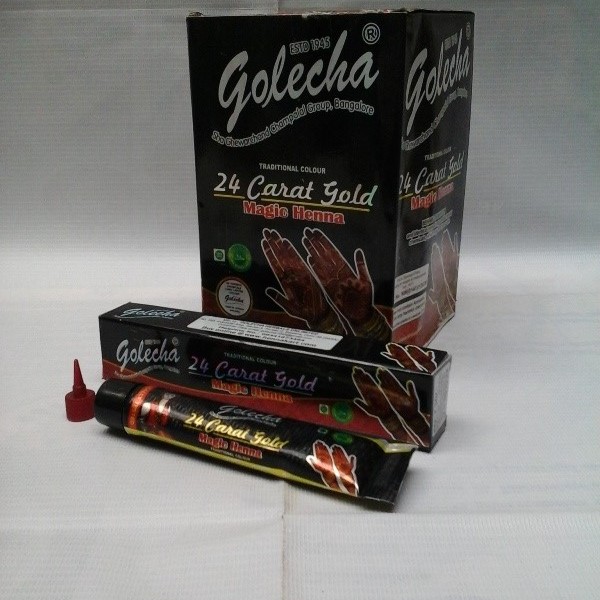 buy Golecha 24 Carat Gold Magic Henna Black Tubes (Pack of 12) in UK & USA