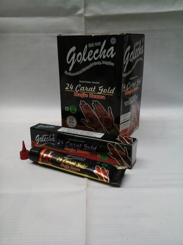 buy Golecha 24 Carat Gold Magic Henna Black Tubes (Pack of 12) in UK & USA