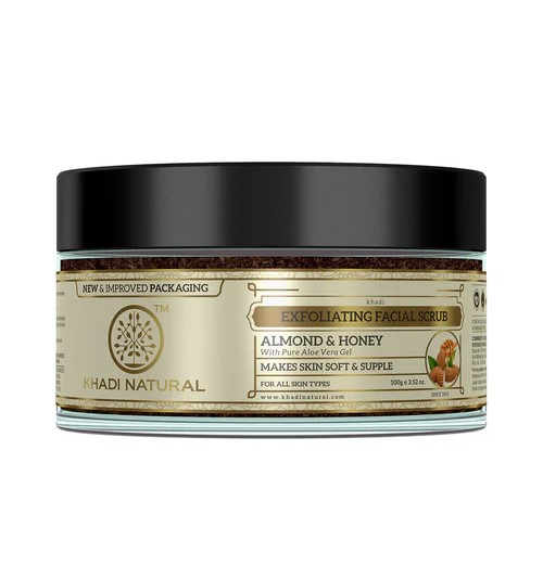buy Khadi Natural Almond & Honey Herbal Exfoliating Facial Scrub in UK & USA