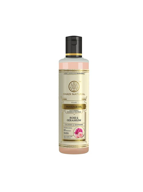 buy Khadi Natural Rose & Geranium Body Massage Oil (PARABEN FREE) in UK & USA